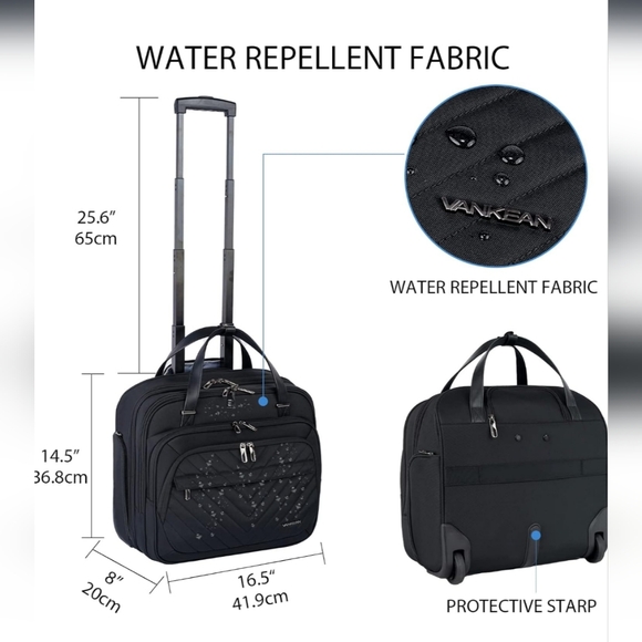 VANKEAN Rolling Laptop Bag Women with Wheels - Picture 6 of 14